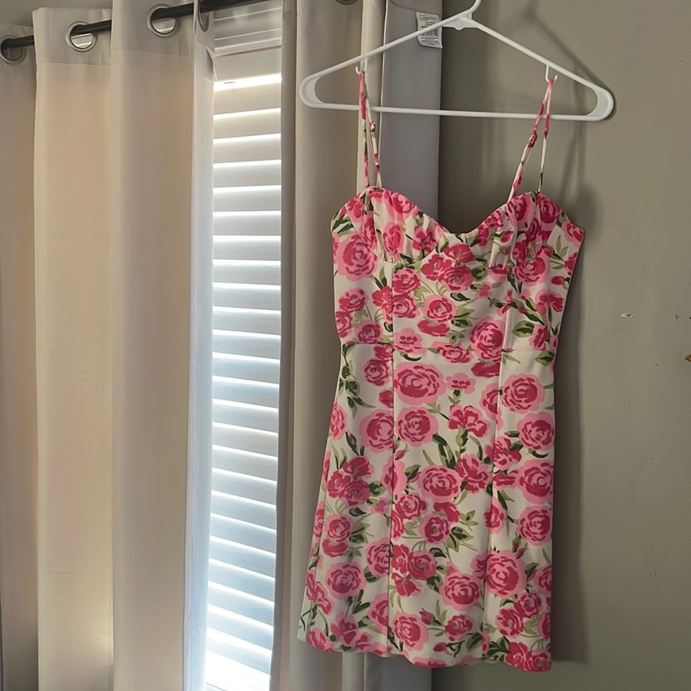Zara floral corset mini dress
